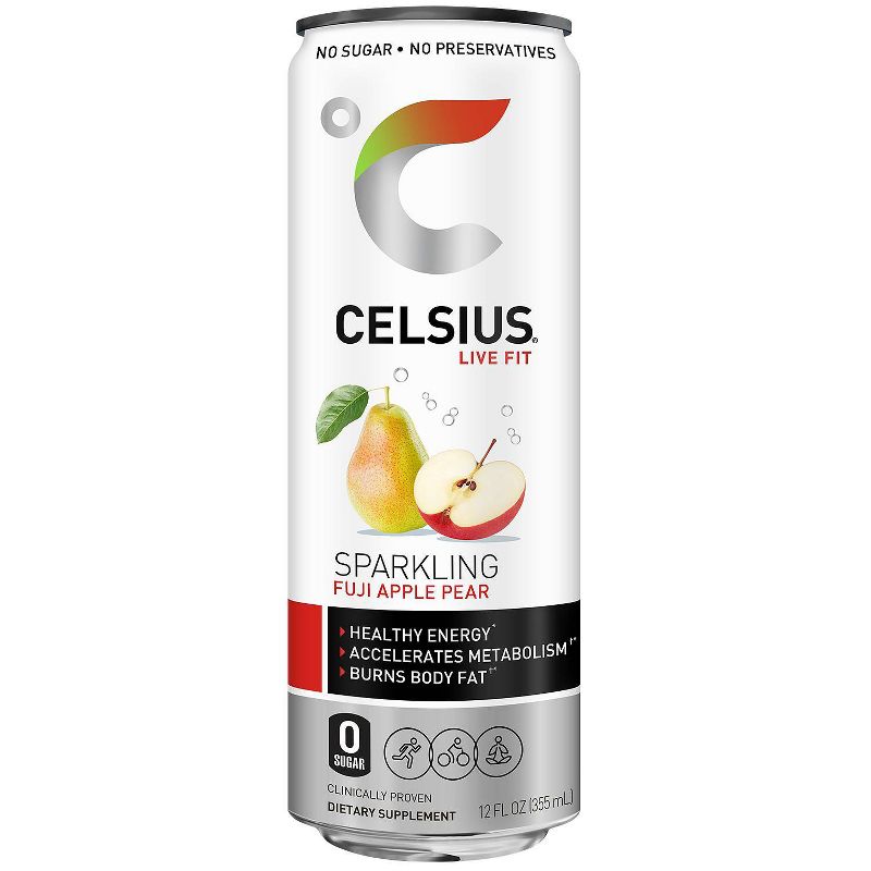 Celsius Fuji Apple Pear Sparkling Energy Drink - 12 fl oz Can