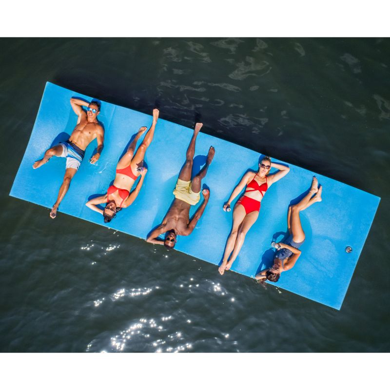 Floatation iQ Floating Oasis 15 x 6 Foot Foam Island Water Pool Lake Lounger Play Pad Mat, Break-Up Country Camo