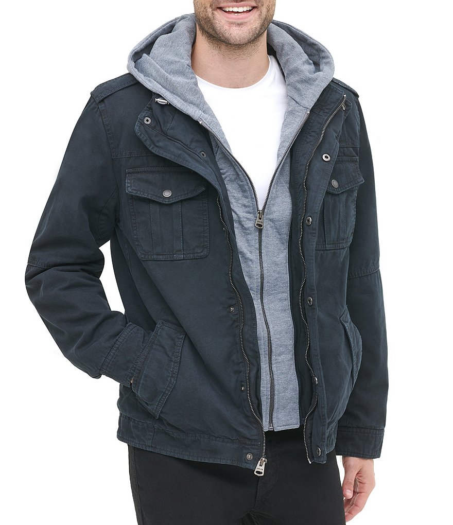 Levi's&reg; Twill Hooded Military Trucker Jacket