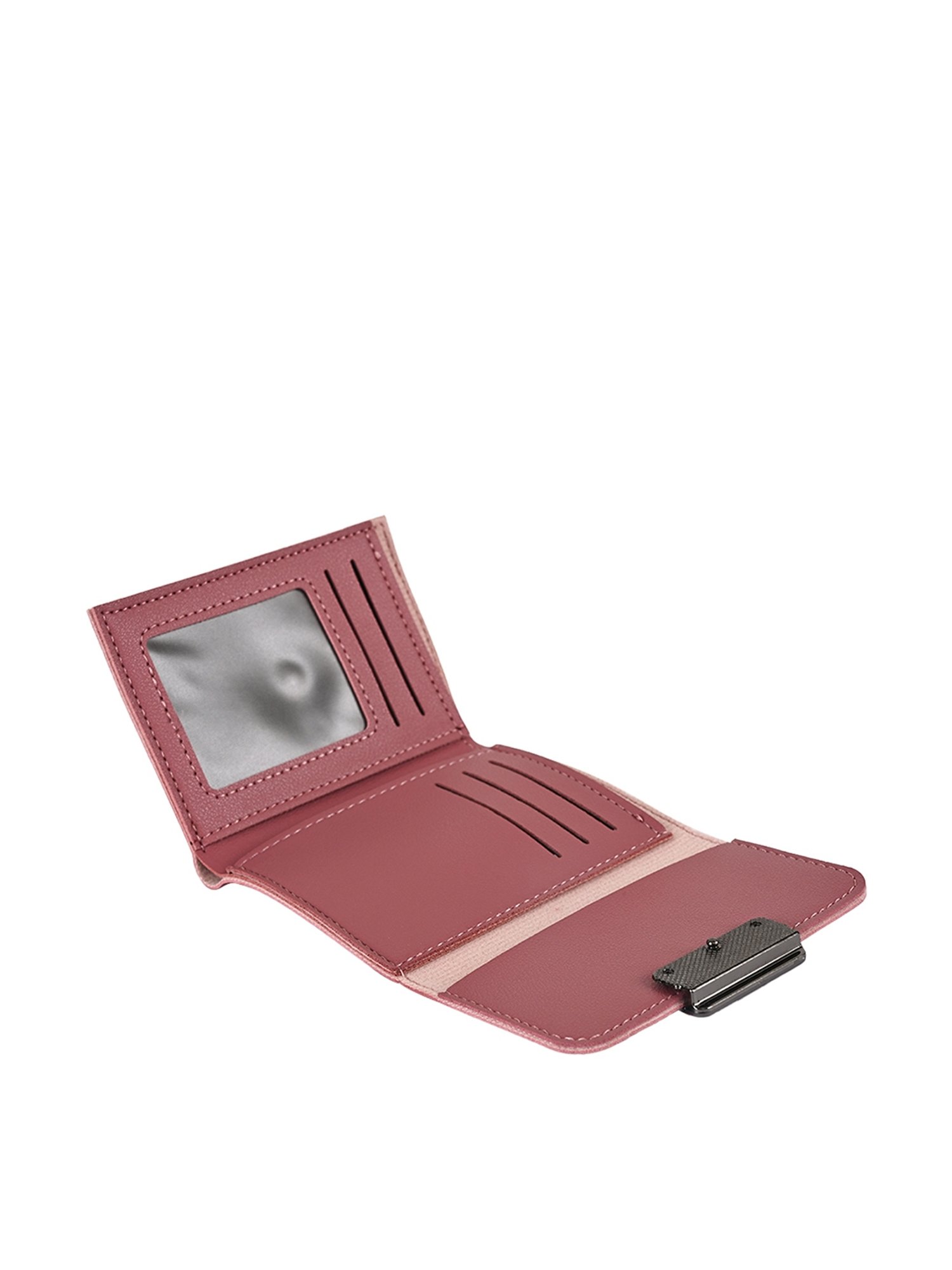 Apsis Pink Solid Tri-Fold Wallet for Women