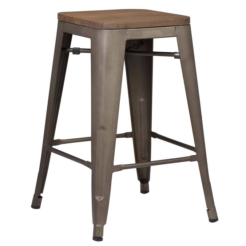 Set of 4 24" Franco Industrial Counter Height Barstools Copper - Edgemod