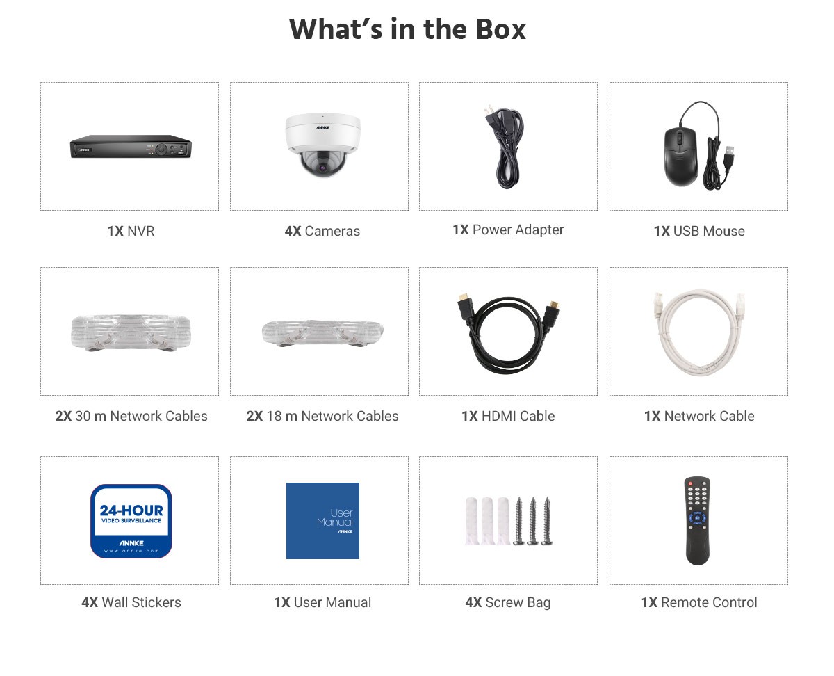 ANNKE H800 8MP 4K Ultra HD PoE ONVIF 16CH NVR Dome Security Camera System with H.265+ Coding 4K Wired HD Outdoor Indoor IP67 Weatherproof Cameras IK10 Vandal-Proof Audio Recording-2TB HDD