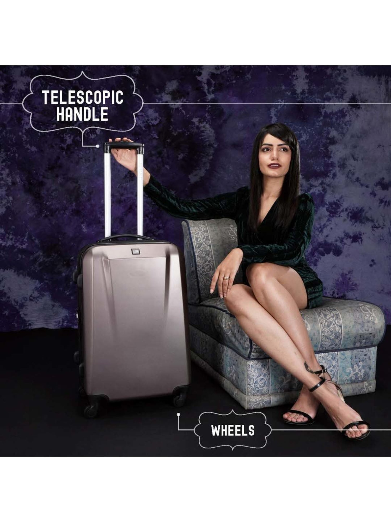 Perquisite Y2K Luxe Range Black Hard 20" Cabin Luggage