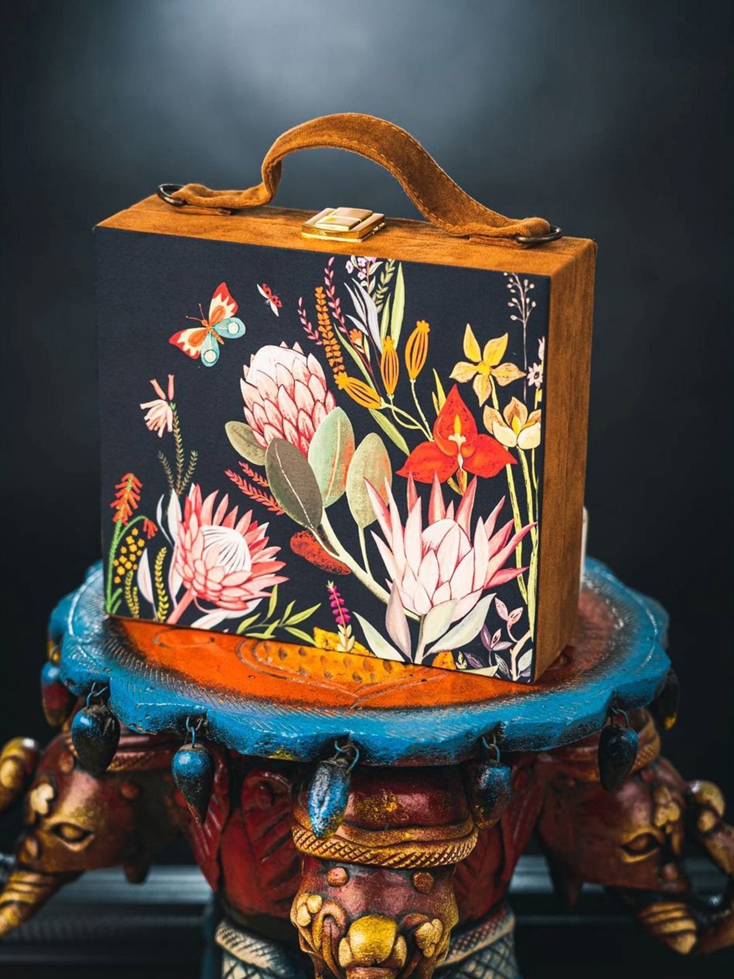 NR by Nidhi Rathi Black Fabric Clutch