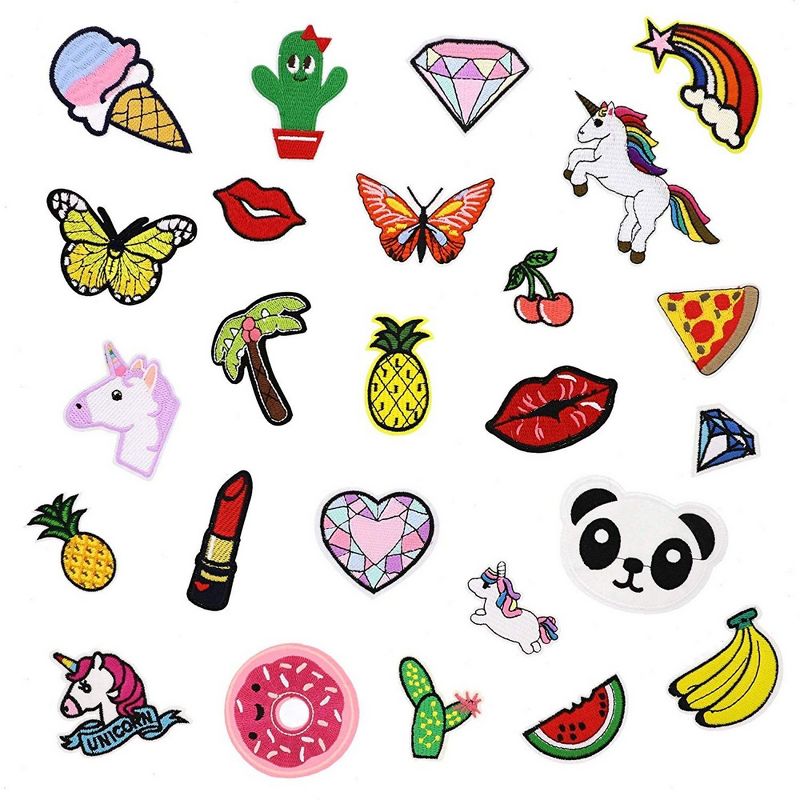 Bright Creations Iron on Patches (50 Count), Assorted Designs