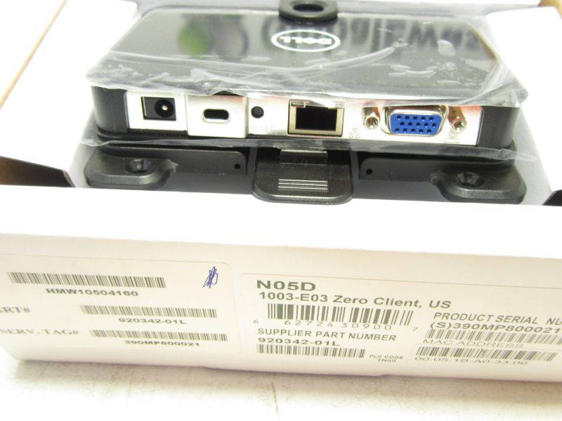 Dell Wyse 920342-01L 1000 1003-E03 Desktop Slimline Zero Client (Includes mounting bracket & power adapter)