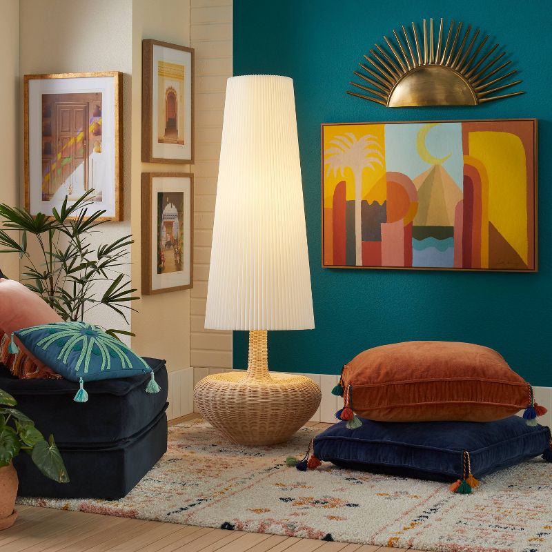 Rattan Floor Lamp (Includes Light Bulb) Brown - Opalhouse™ designed with Jungalow™