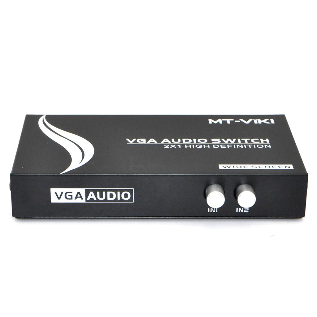 iKKEGOL 2 Port VGA  Audio Video Switch 2x1 SVGA Switcher Box 2 IN 1 OUT PC Monitor LCD TFT Sharing