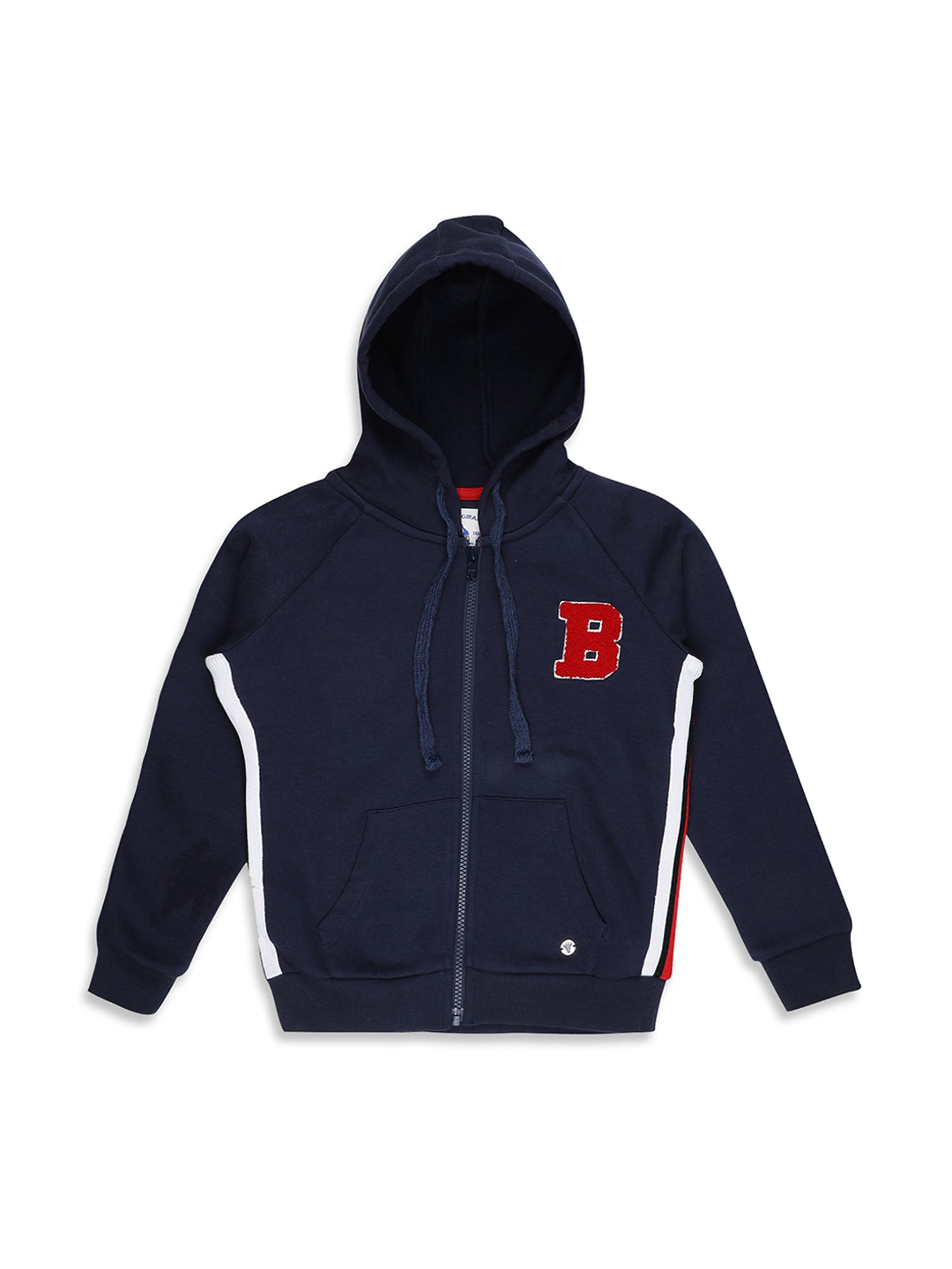 Blue Giraffe Kids Navy Applique Hoodie