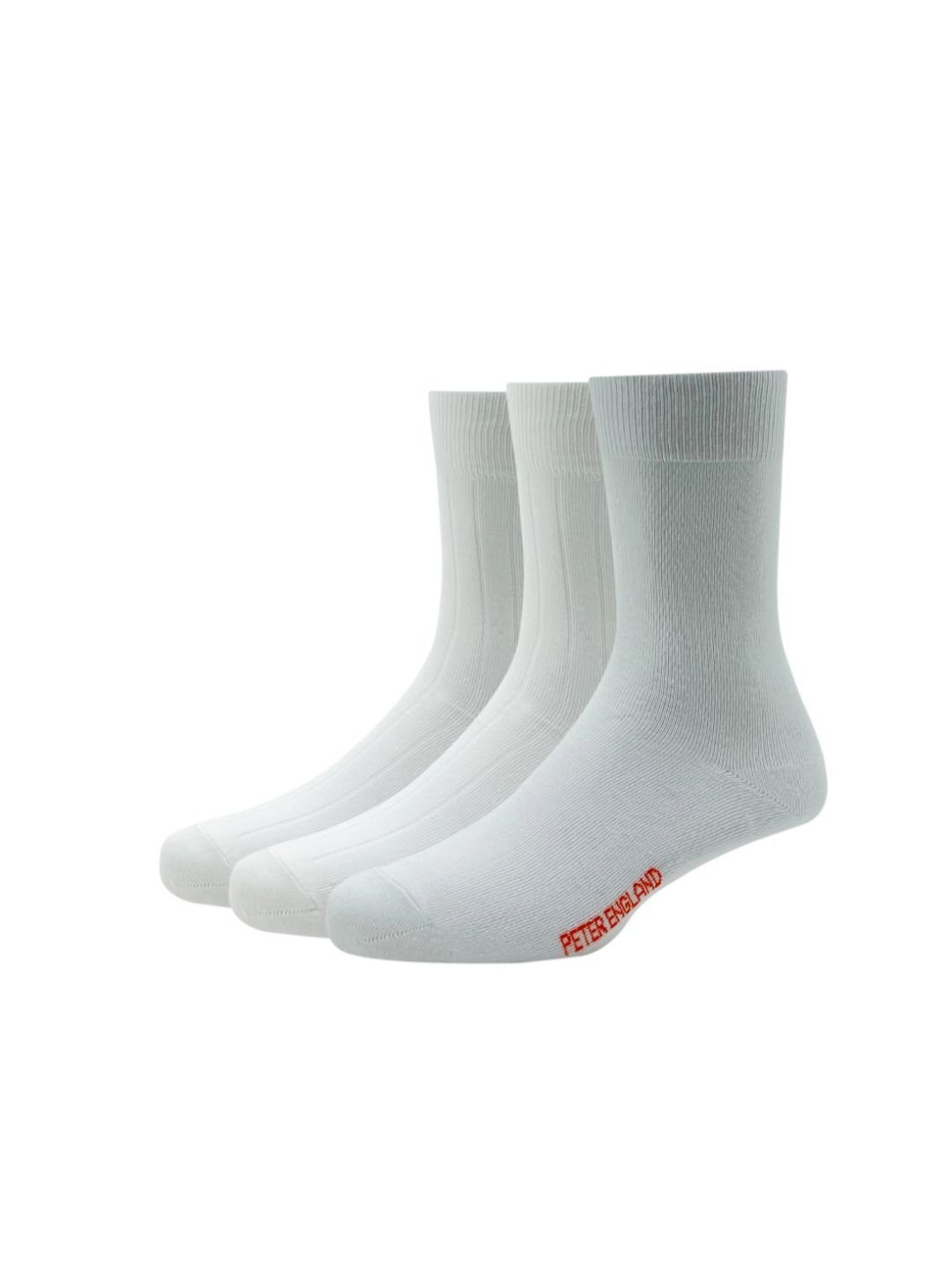 Peter England White Cotton Socks (Pack of 3)