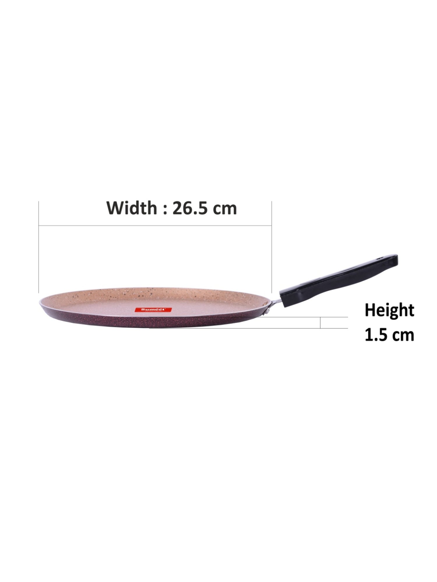 Sumeet Gold Series Pre Seasoned Cast Iron Concave Tawa for Roti 27cm 1.8kg, Gas & Induction-Friendly