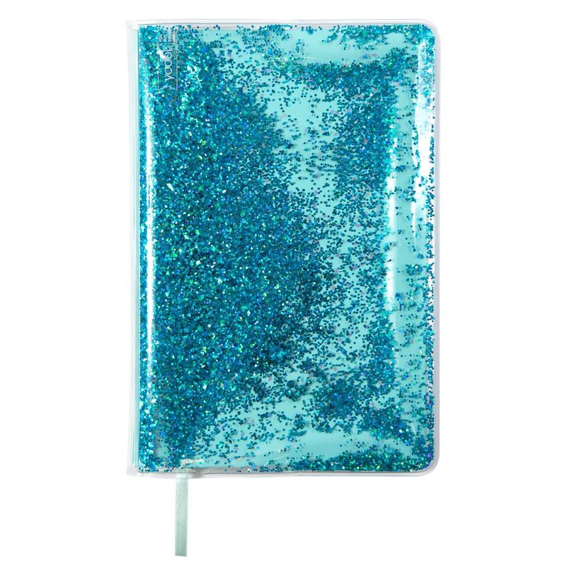 Lined Journal Glitter Liquid Filled Aqua - Yoobi™