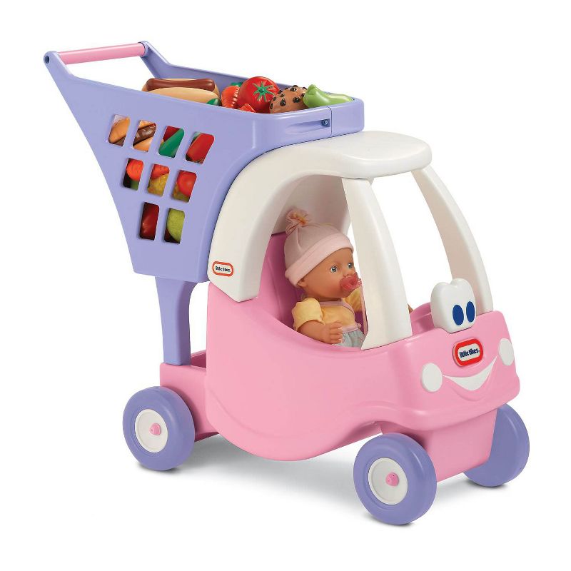Little Tikes Princess Cozy Coupe Kids Pretend Play Grocery Shopping Cart, Pink