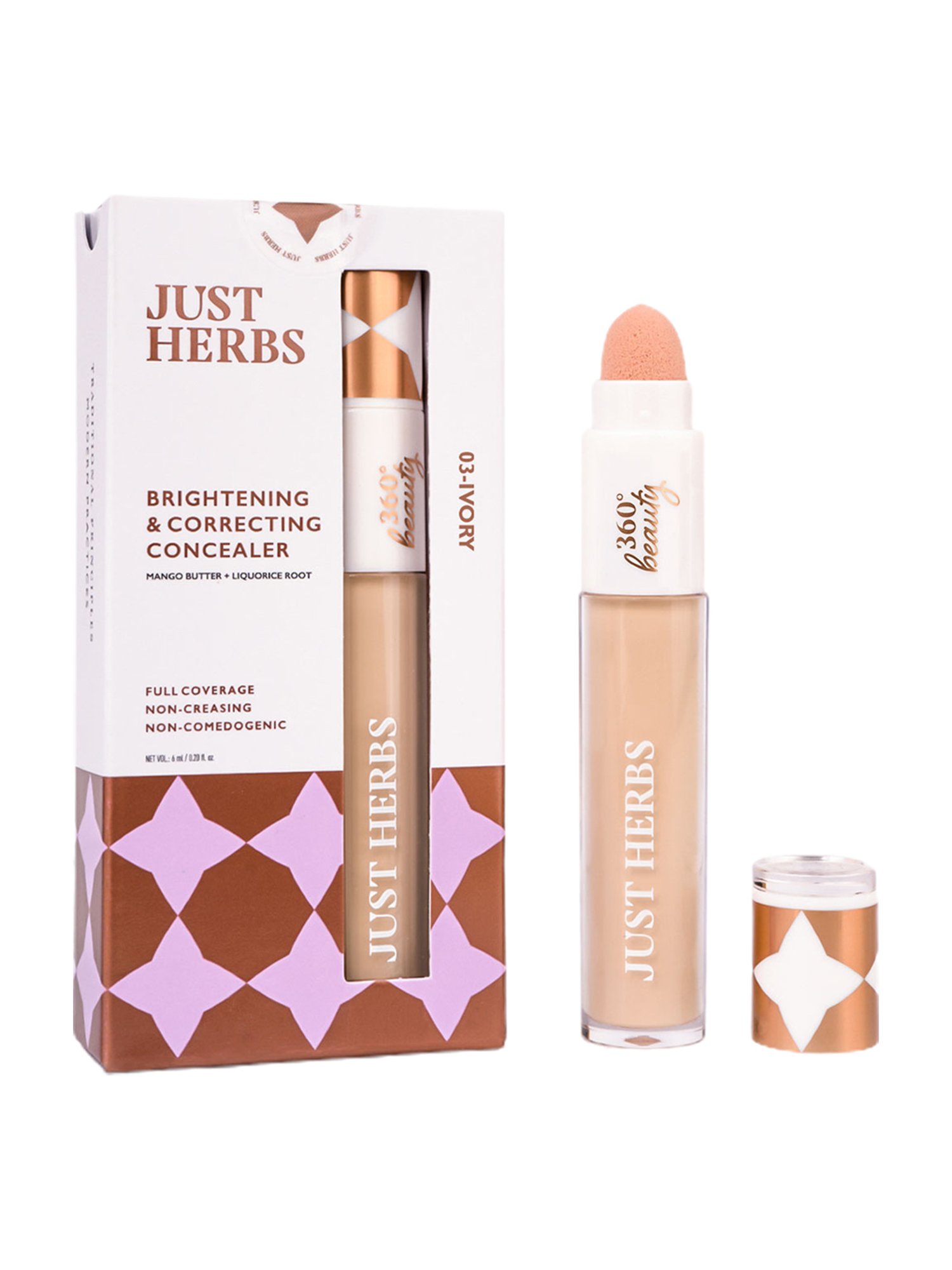 JUST HERBS Brightening & Correcting Concealer 03-Ivory - 6 ml