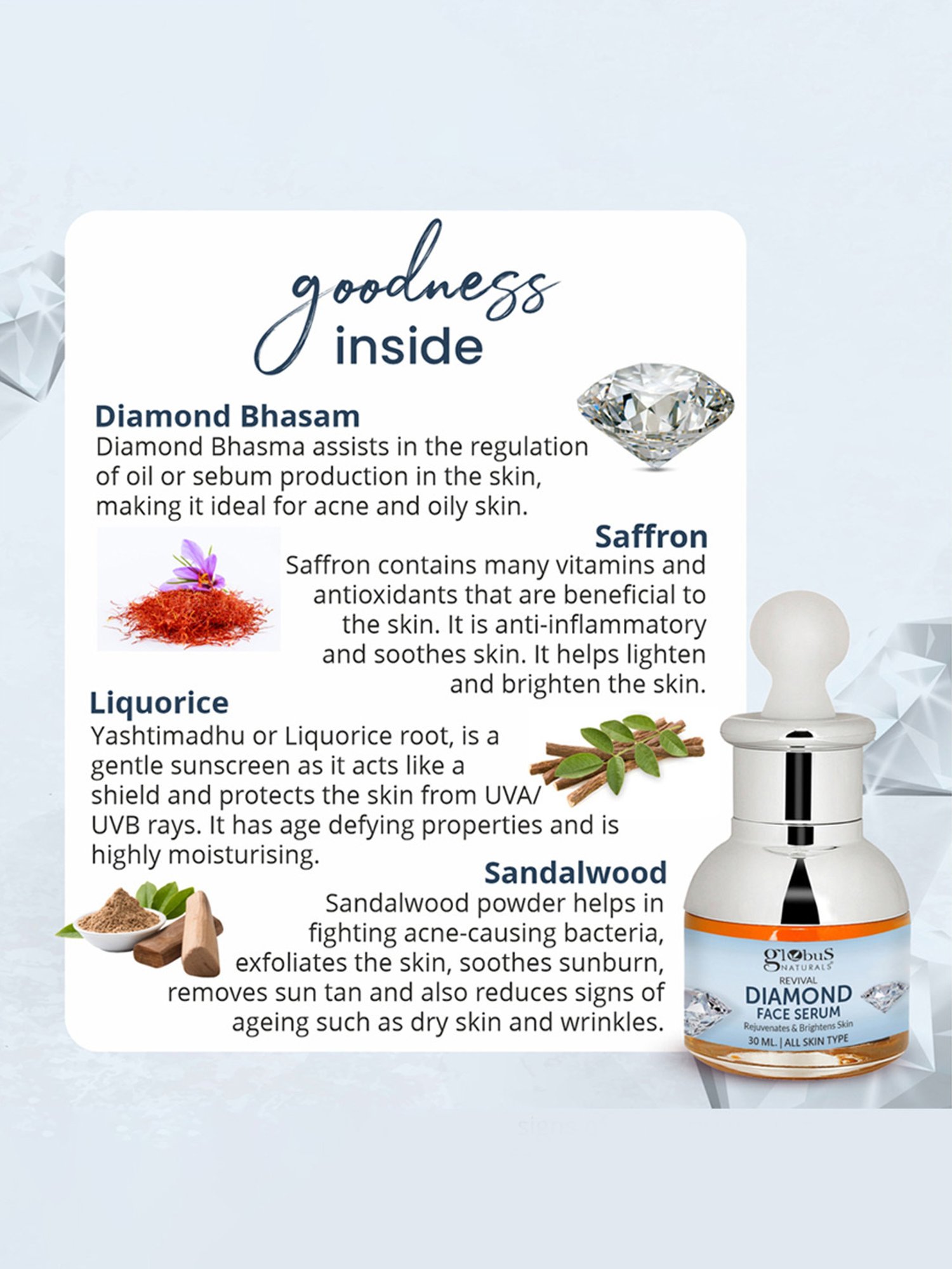 Globus Naturals Revival Diamond Face Serum - Pack of 2
