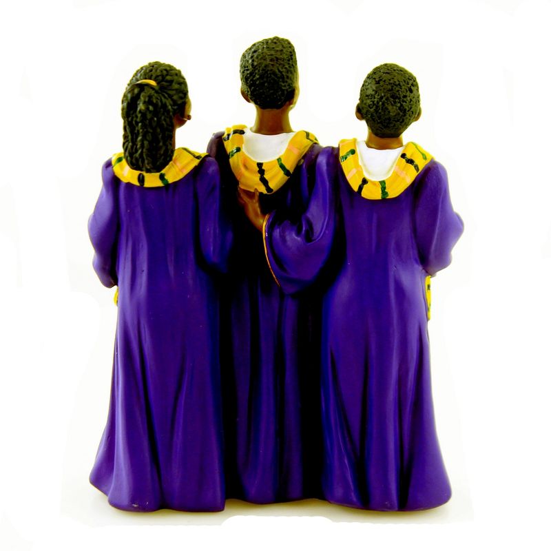 Black Art 6.25" Teen Choir Trio Church Singing Music  -  Decorative Figurines