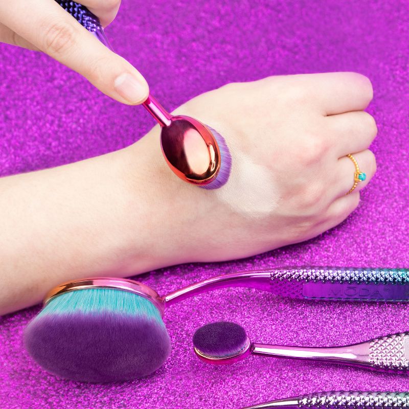 MODA Brush 4pc Prismatic Face Perfecting Makeup Brush Set, Includes - Foundation, Contour, Detail Contour, and Concealer Brushes