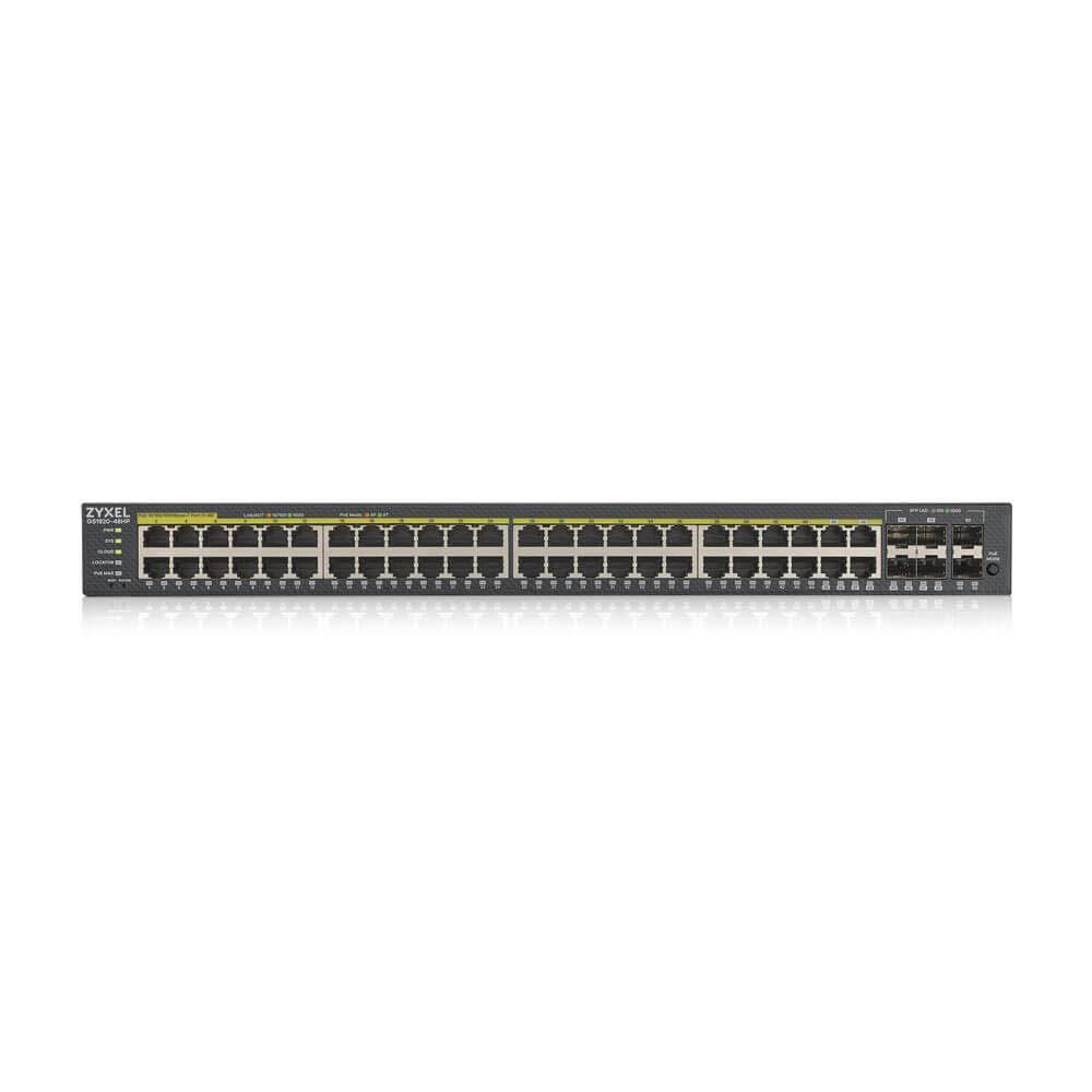Zyxel 48-Port Gigabit Ethernet High Powered PoE 375W NebulaFlex Smart Managed Switch | 4X RJ-45/SFP Ports | 802.3at 802.3af | Metal | Limited Lifetime [GS1920-48HPv2]