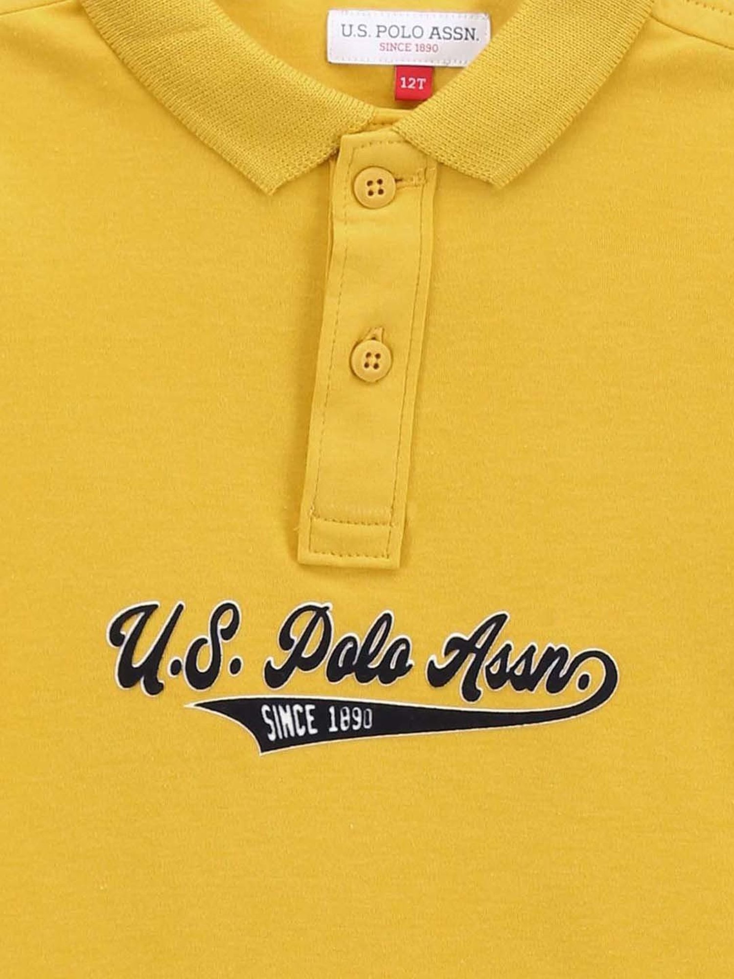 U.S. Polo Assn. Kids Yellow Printed Polo T-Shirt