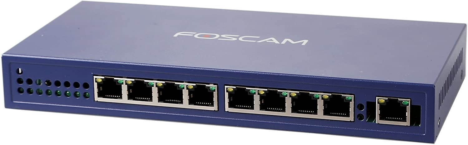 Foscam PS108 8 Port 10/100Mbps POE Switch, 4 PoE Port and 4 RJ45 Port Desktop Network Switch (Blue)
