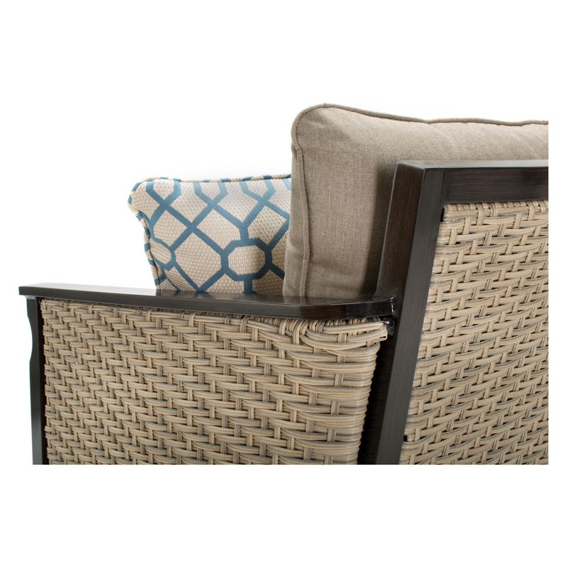 La-Z-Boy Outdoor Colton 4pc Wicker Outdoor Seating Set with Sunbrella Cast Shale Cushion