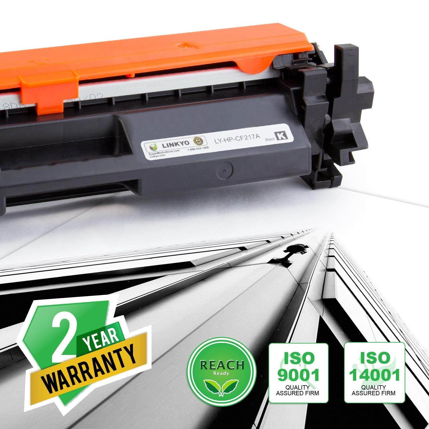 LINKYO Compatible Toner Cartridge Replacement for HP 17A CF217A (Black, 2-Pack)