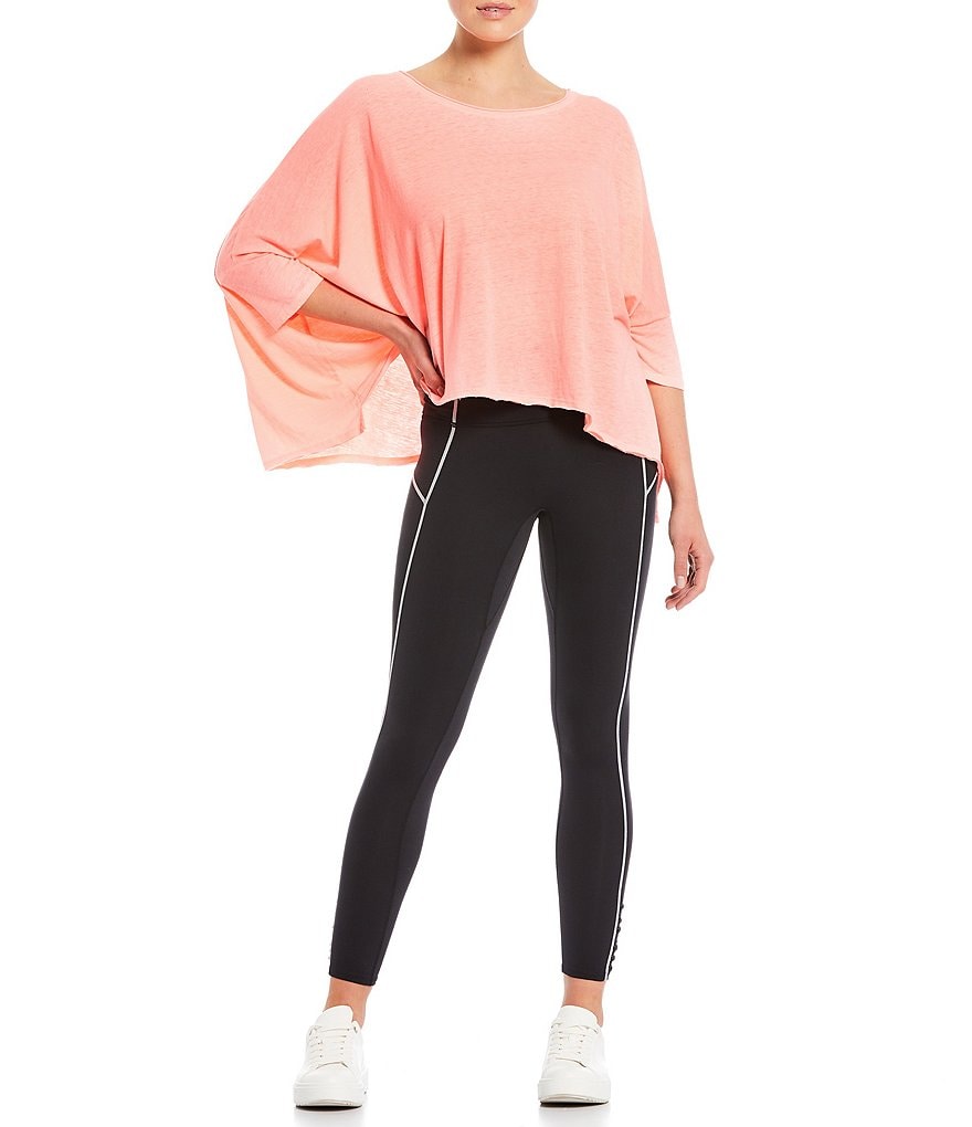 Free People FP Movement Burn Baby Burn Cotton Blend 3/4 Sleeve Soft Tee