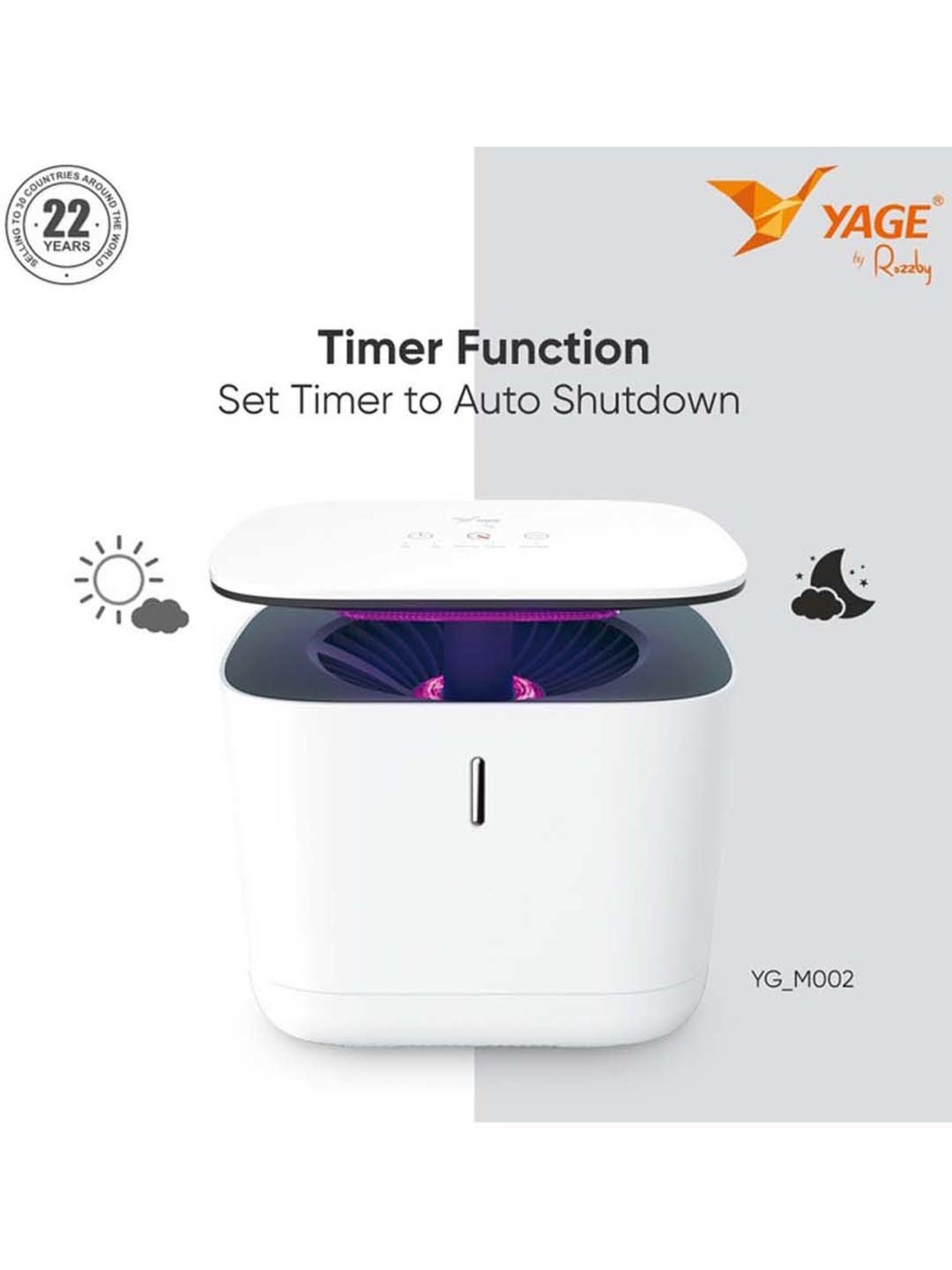 Yage YG-M002 Electric Insect Killer Suction Trap For Indoor and Outdoor (White)