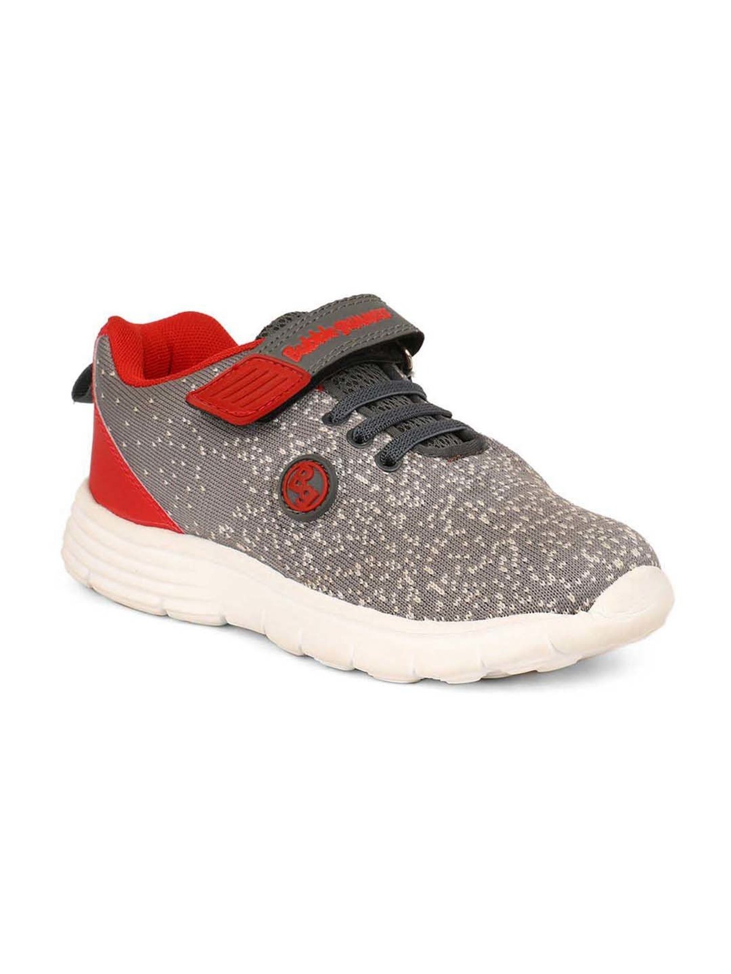 Bubblegummers by Bata Kids Grey & Red Velcro Shoes