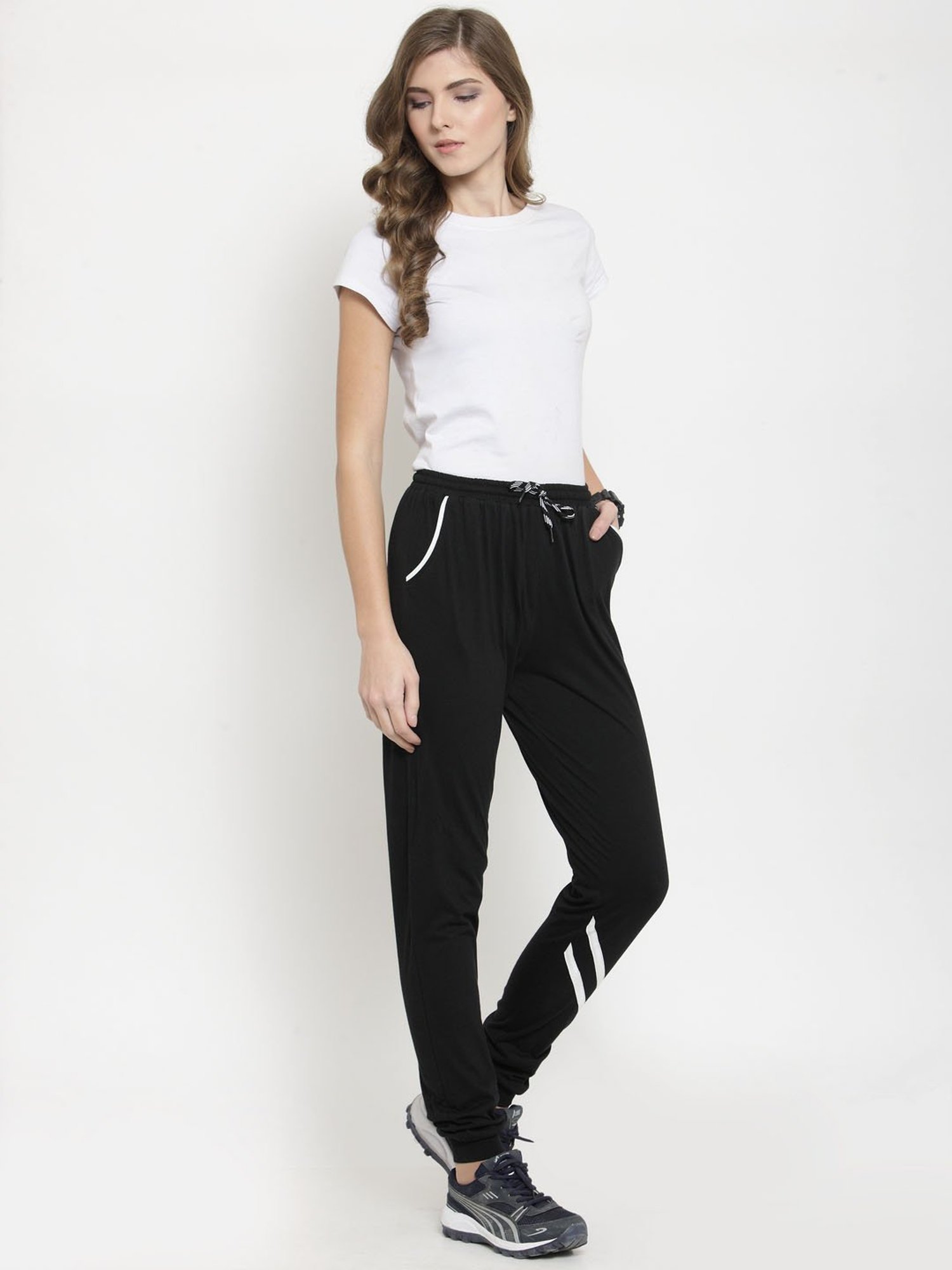 Boston Club Black Cotton Trackpants