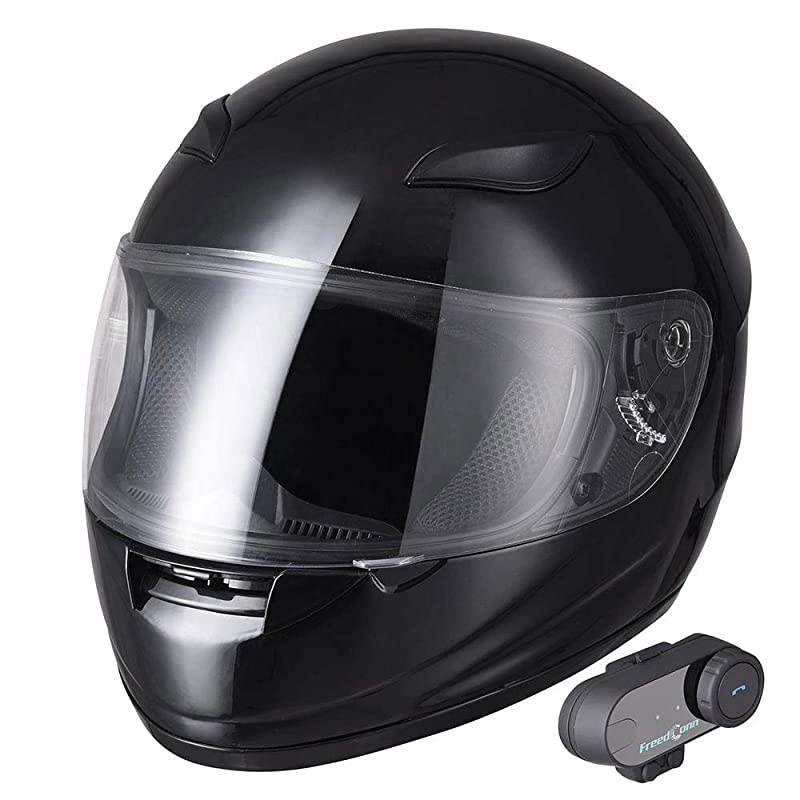 RunB Bluetooth Motorcycle Modular Helmet Full Face with Wireless Headset Hands Free Intercom MP3 FM Radio DOT