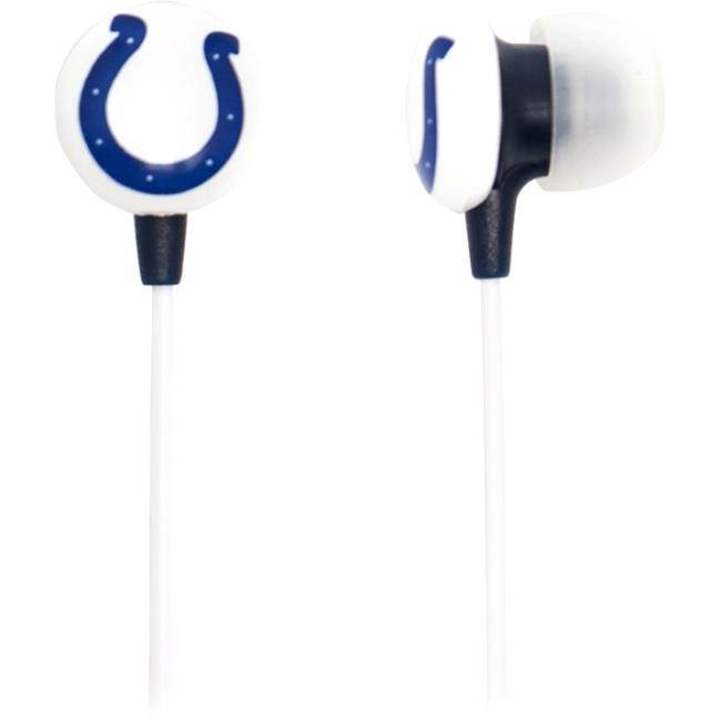 iHip NFL Officially Licensed Noise Isolating Mini Earbuds - Indianapolis Colts (White/Blue)