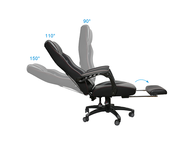 Gaming Chair Office Chair PC Chair with Massage Lumbar Support, Vantage Style PU Leather High Back Adjustable Swivel Task Chair with Footrest,Blue,GC26