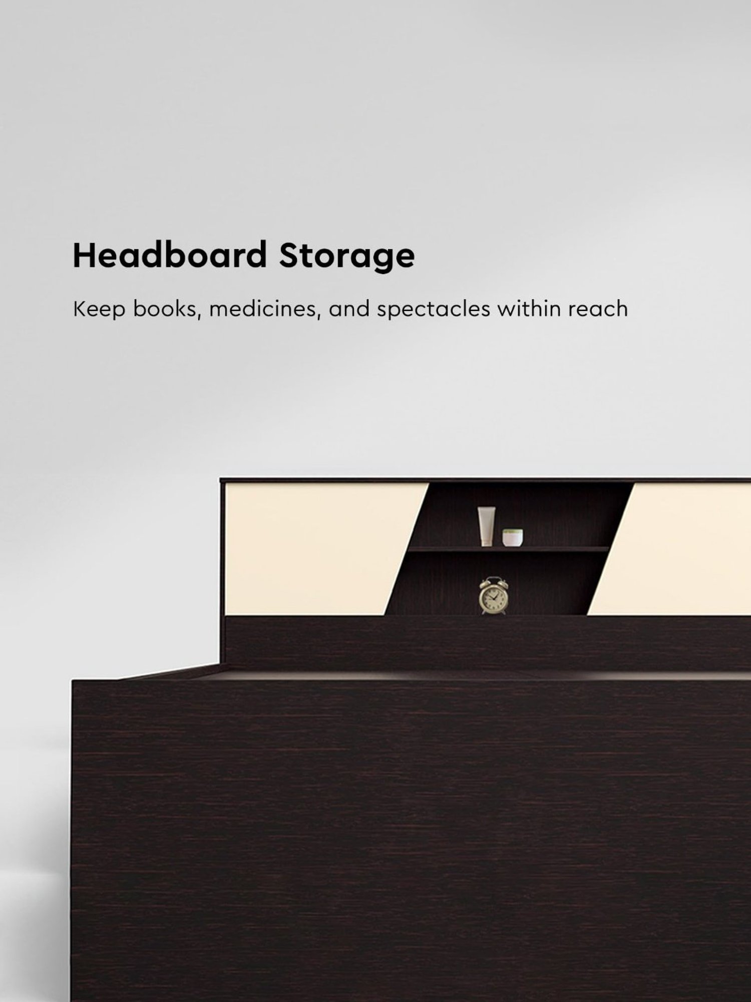 Godrej Interio Hannah Colarain Brown Engineered Wood Queen Box Bed