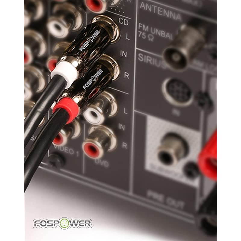 2 Pack 2 RCA MM Stereo Audio Cable 24K Gold Plated | Copper Core 2RCA Male to 2RCA Male Left Right Premium Sound Quality Plug 3FT