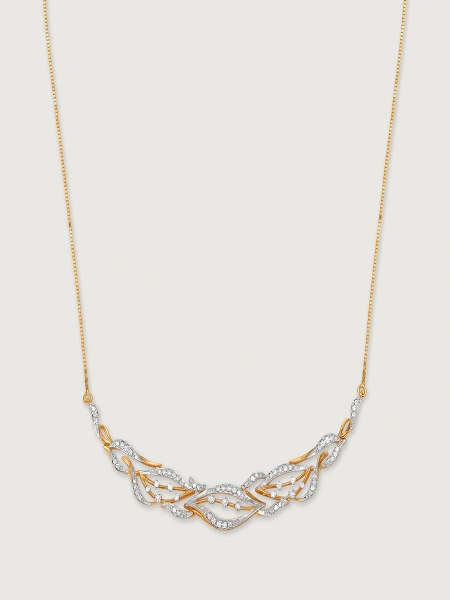 Mia by Tanishq 14 Karat Yellow Gold Two to Tango Diamond Necklace