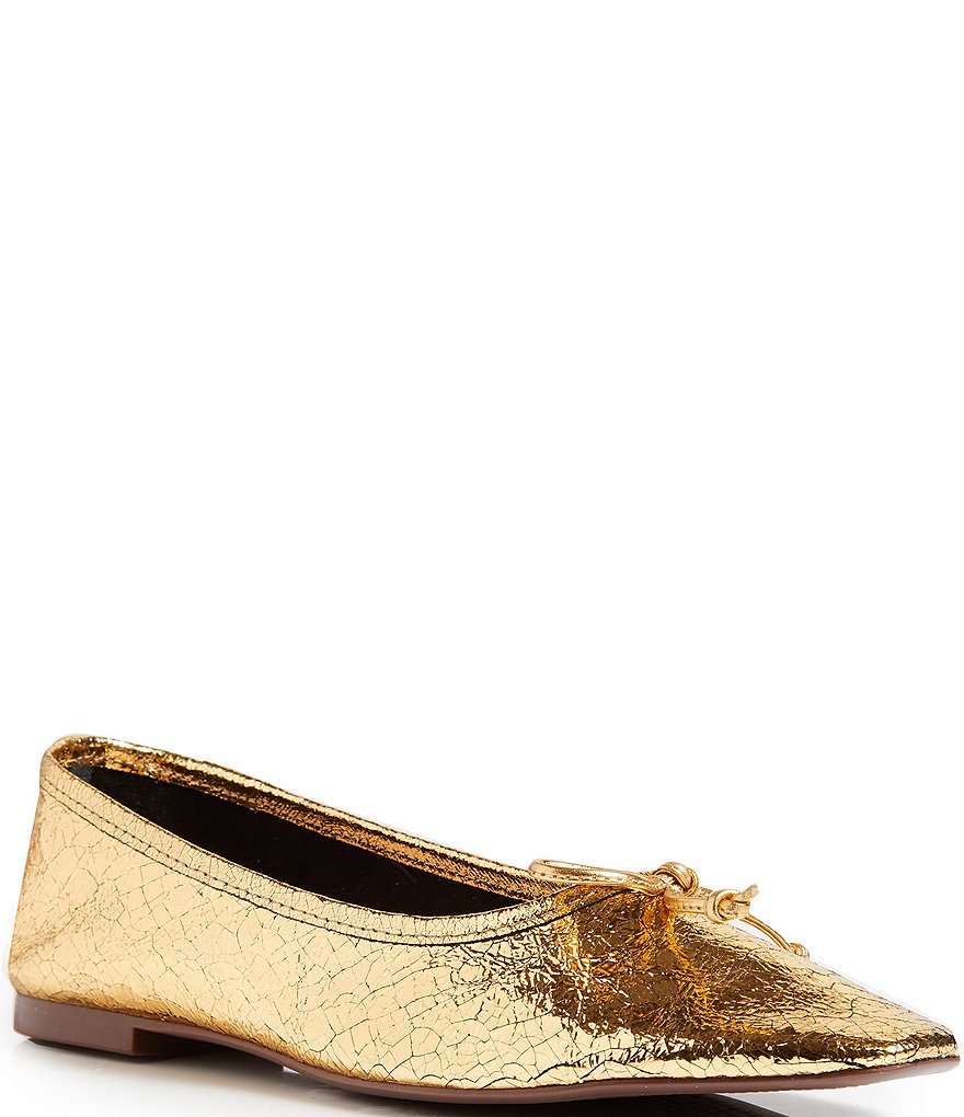 Schutz Arissa Metallic Leather Ballerina Flats