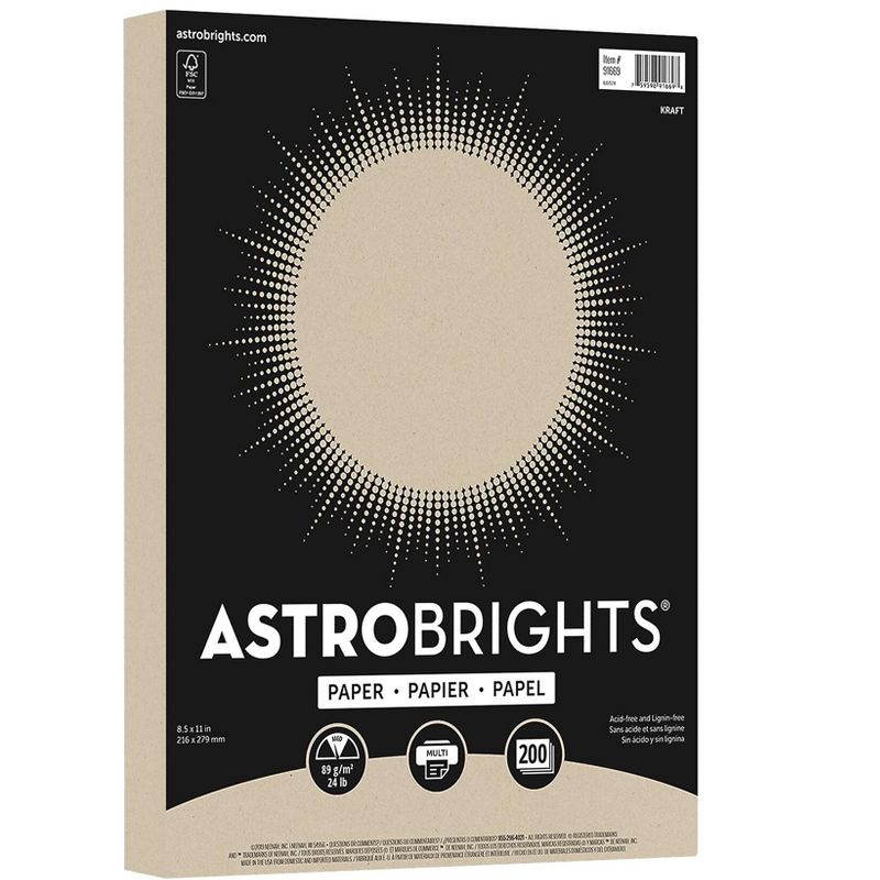 Astrobrights Multipurpose Colored Paper 24 lbs. 8.5" x 11" Kraft 91669