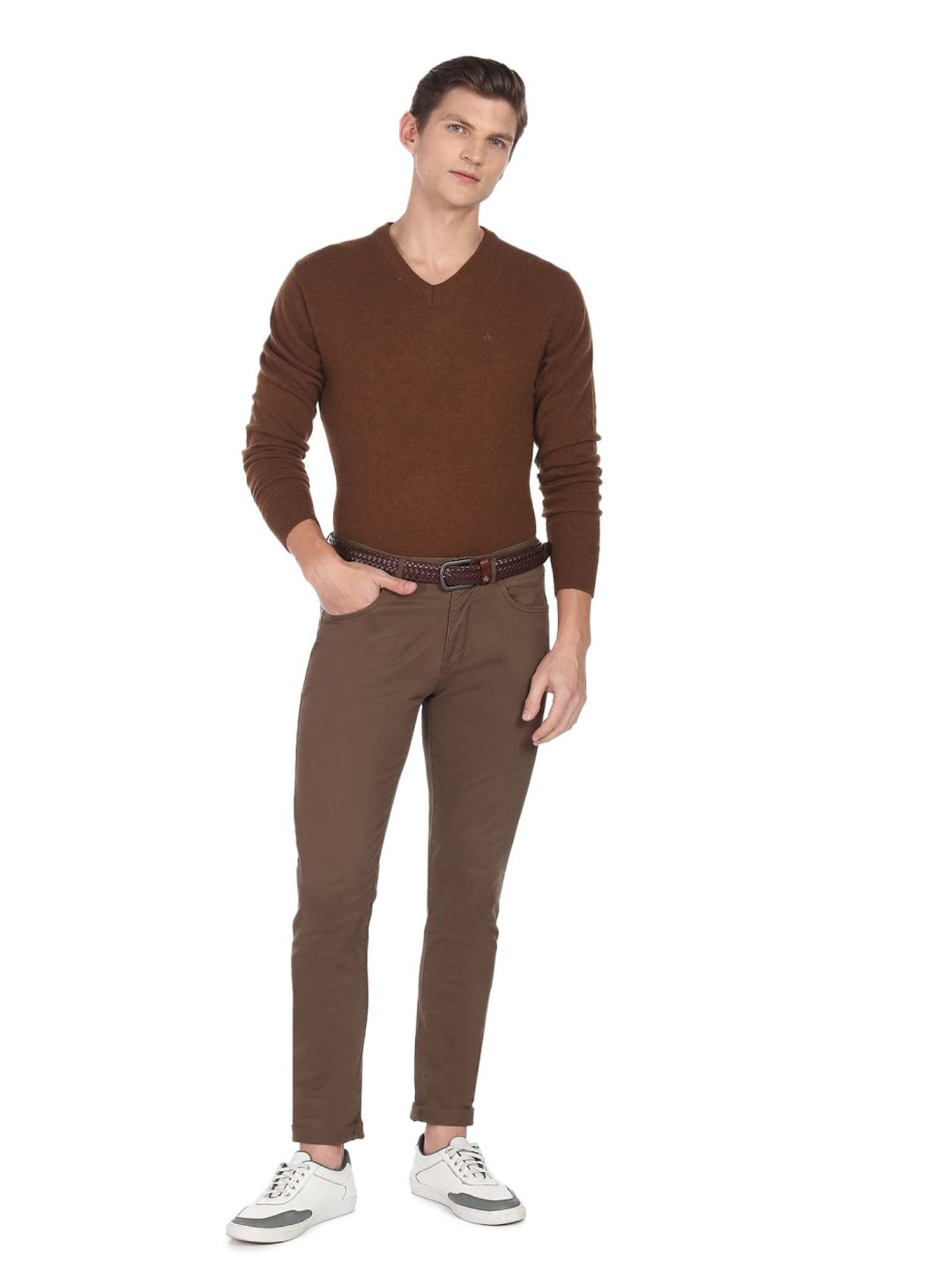 Arrow Sport Brown Regular Fit Sweater