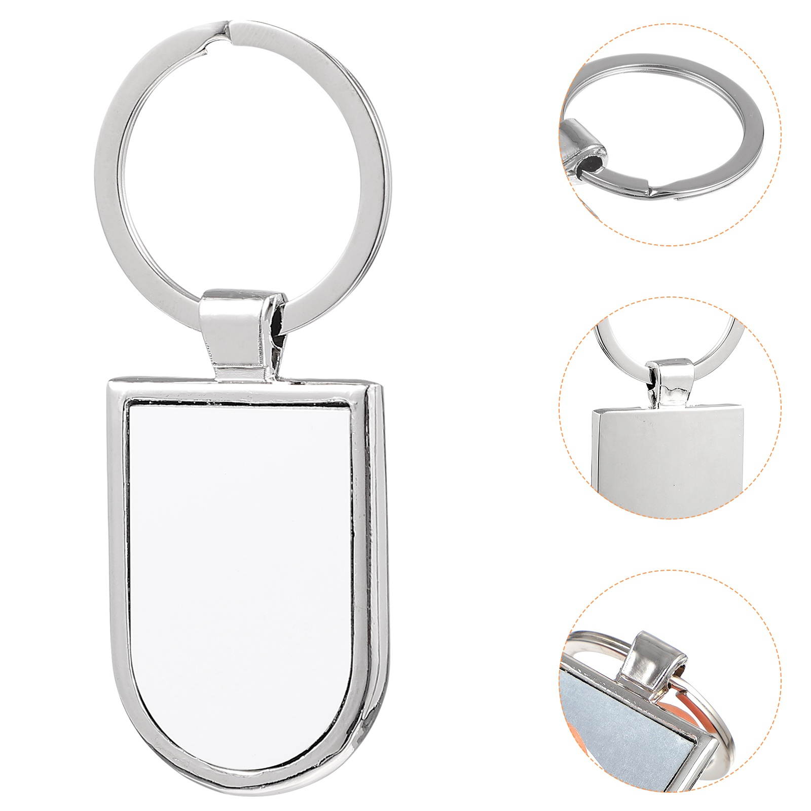 5pcs Sublimation Keychain DIY Key Ring Blank Key Chain Metal Key Ring Ornament