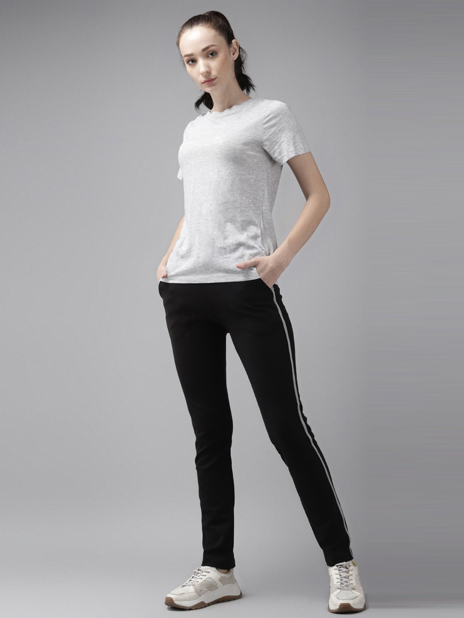 Cayman Black Mid Rise Trackpants