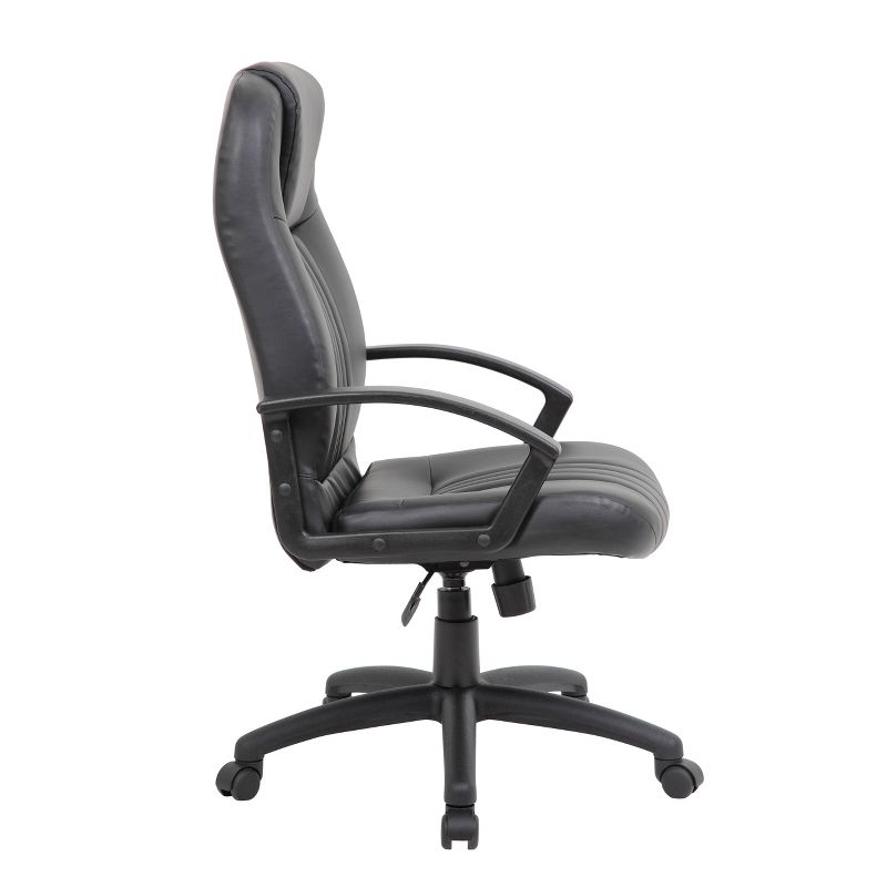 High Back Leather Plus Chair Black - Boss Office Products