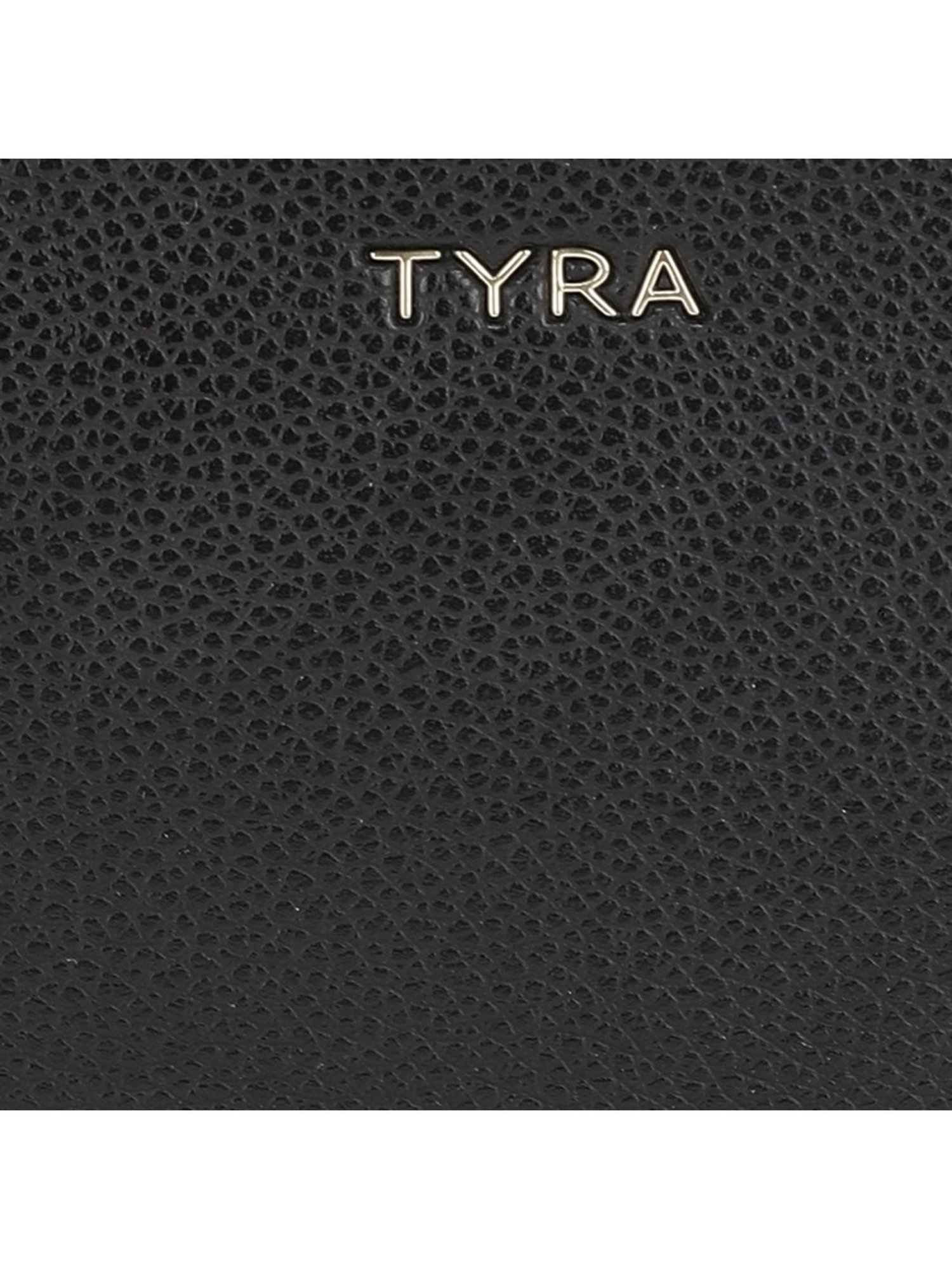 Tyra Sladison Black Solid Faux Leather Sling Handbag
