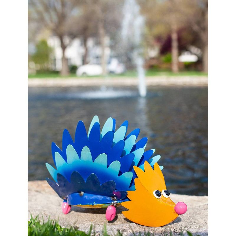 9.65" Metal Colorful Hedgehog - Exhart