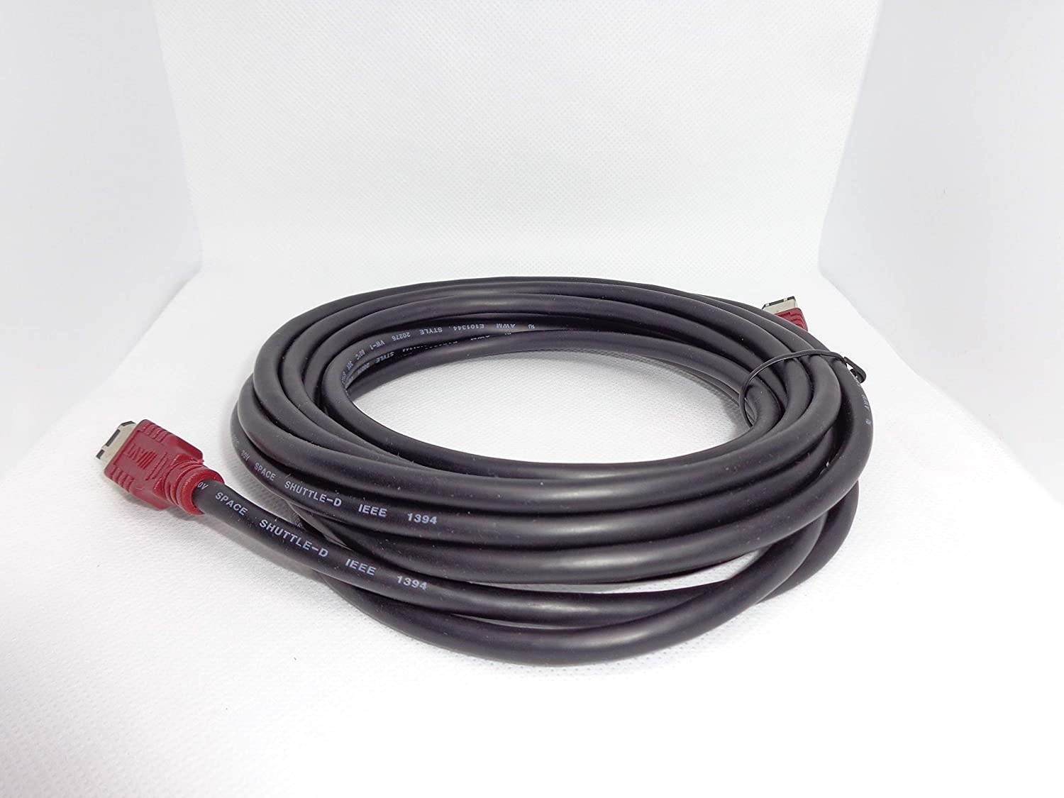 15ft (4.5m) Firewire Cable IEEE 1394A 400 MBps Industrial Grade Quad-Shield 6pin Male to 6pin Male Black