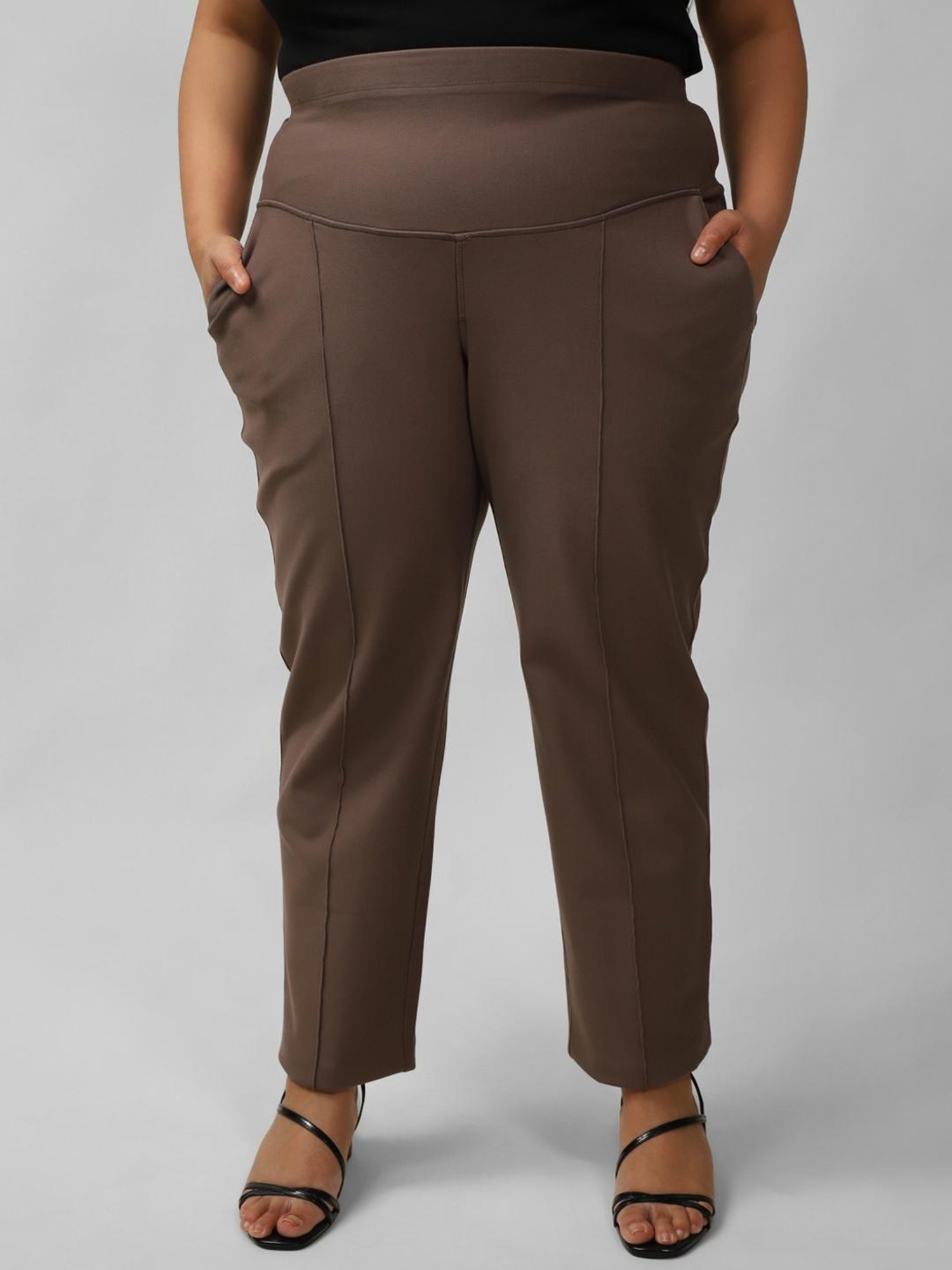 Amydus Brown Tapered Fit Jeggings