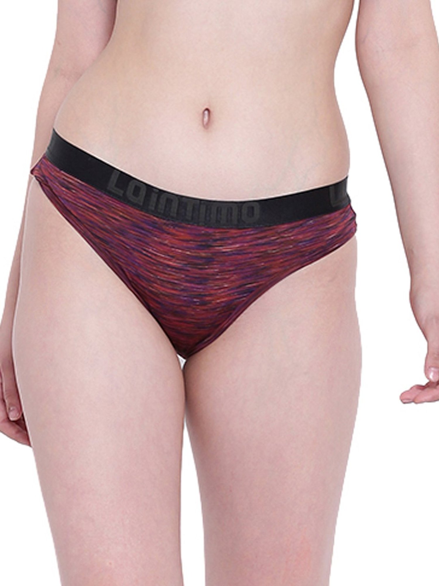 La Intimo Red Textured Bikini Panty