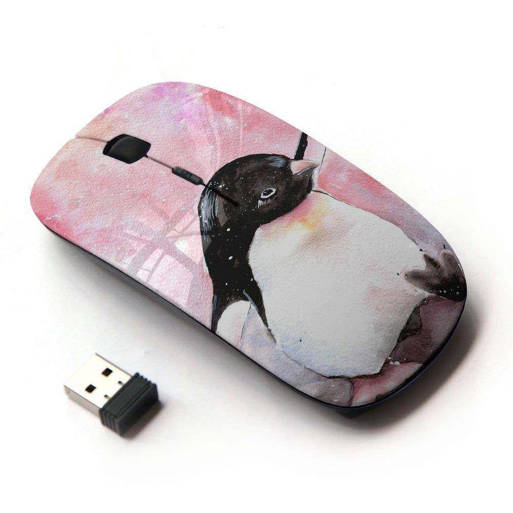 KOOLmouse [ Optical 2.4G Wireless Mouse ] [ Penguin Baby Pink Purple Watercolor ]