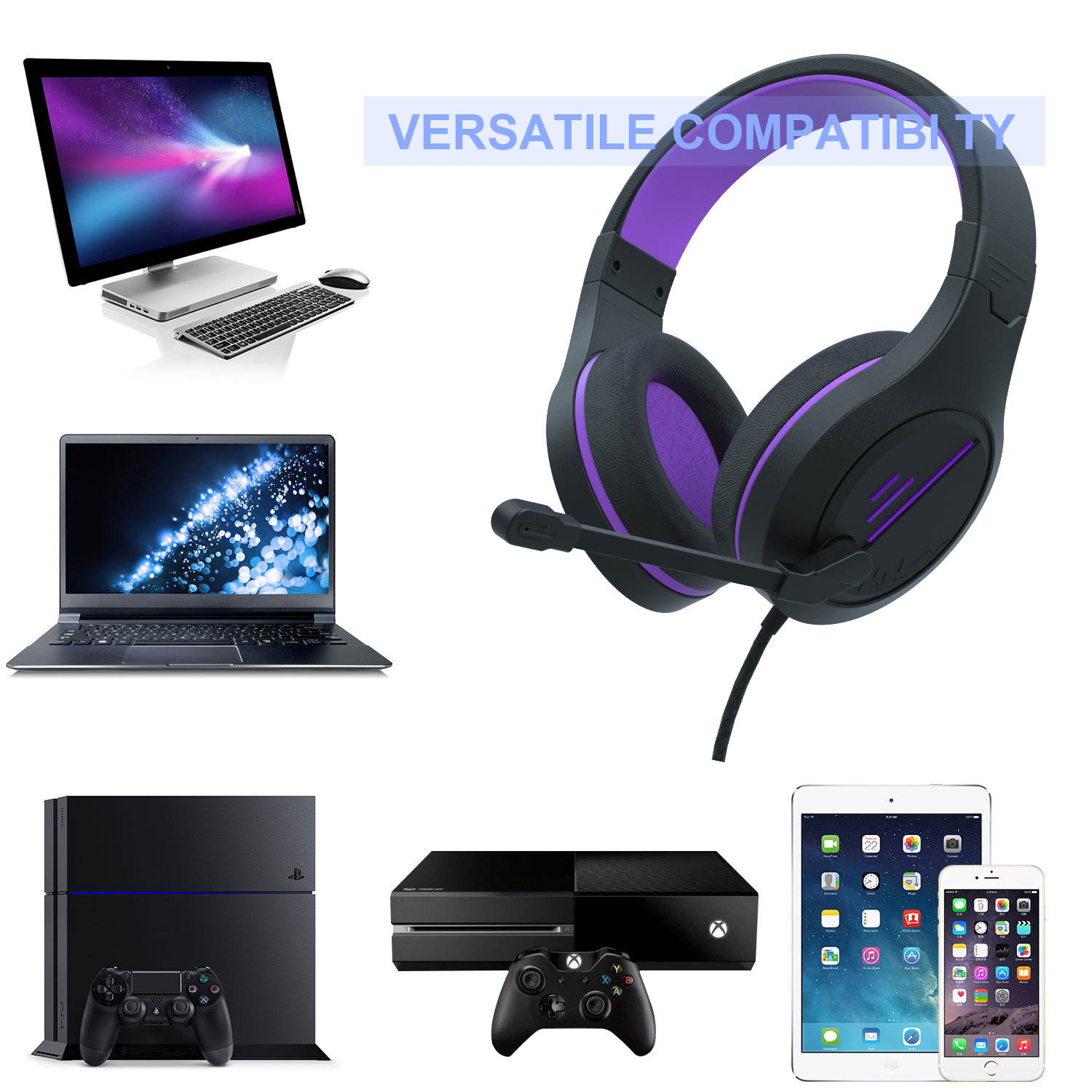 PC Gaming Headset with Mic, PS4 Gaming Headset,Stereo Gaming Headphone for PS4, Xbox One, Nintendo Switch, PC, Mac, Laptop, Android,Smartphone, Tablet(MH601/BLUE) &hellip;