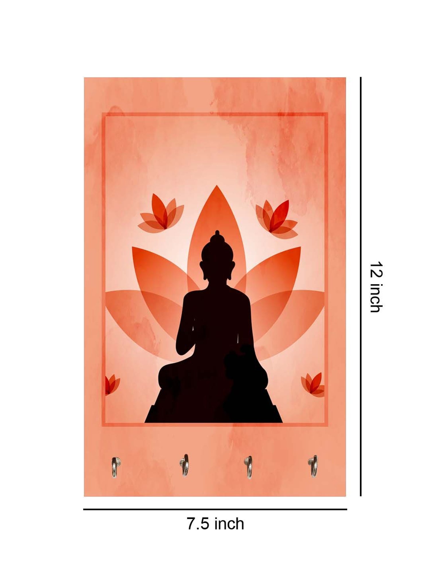 999Store Peach & Black MDF  Key Holder - Set of 1